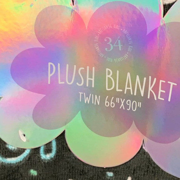 Pop Art Doodle Print Icecream Rainbow Palmistry Moon Eye Oversized Plush Blanket - Picture 12 of 12